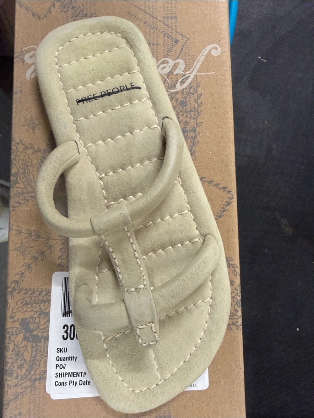 Free People Hadden Cafe Suede Toe Detail Slide